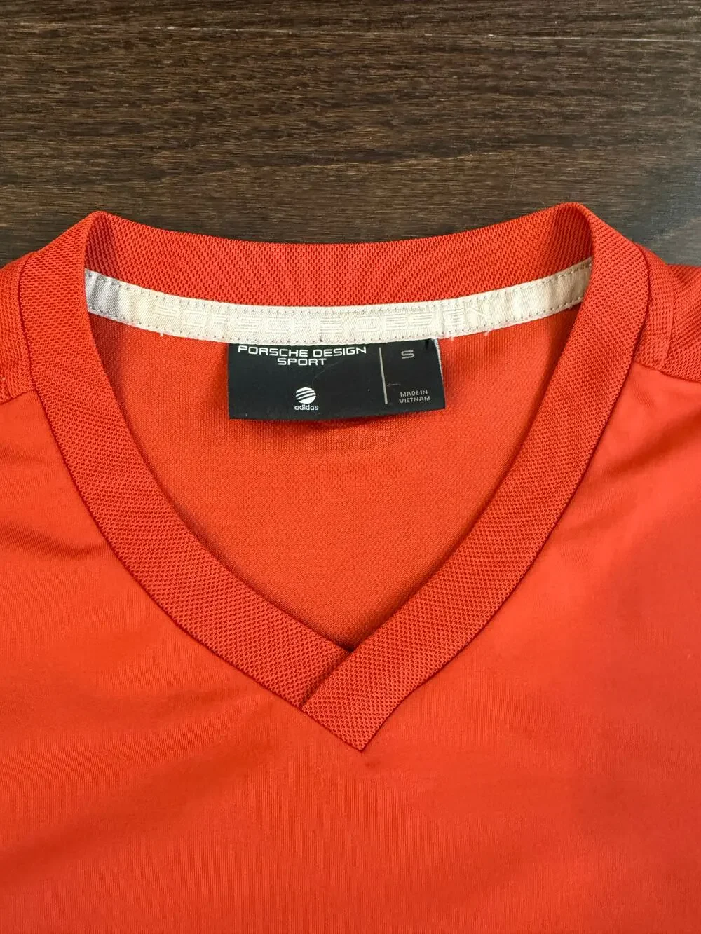 Porsche Design Sport Adidas V-Neck Shirt Red Performance Knit (Size S)